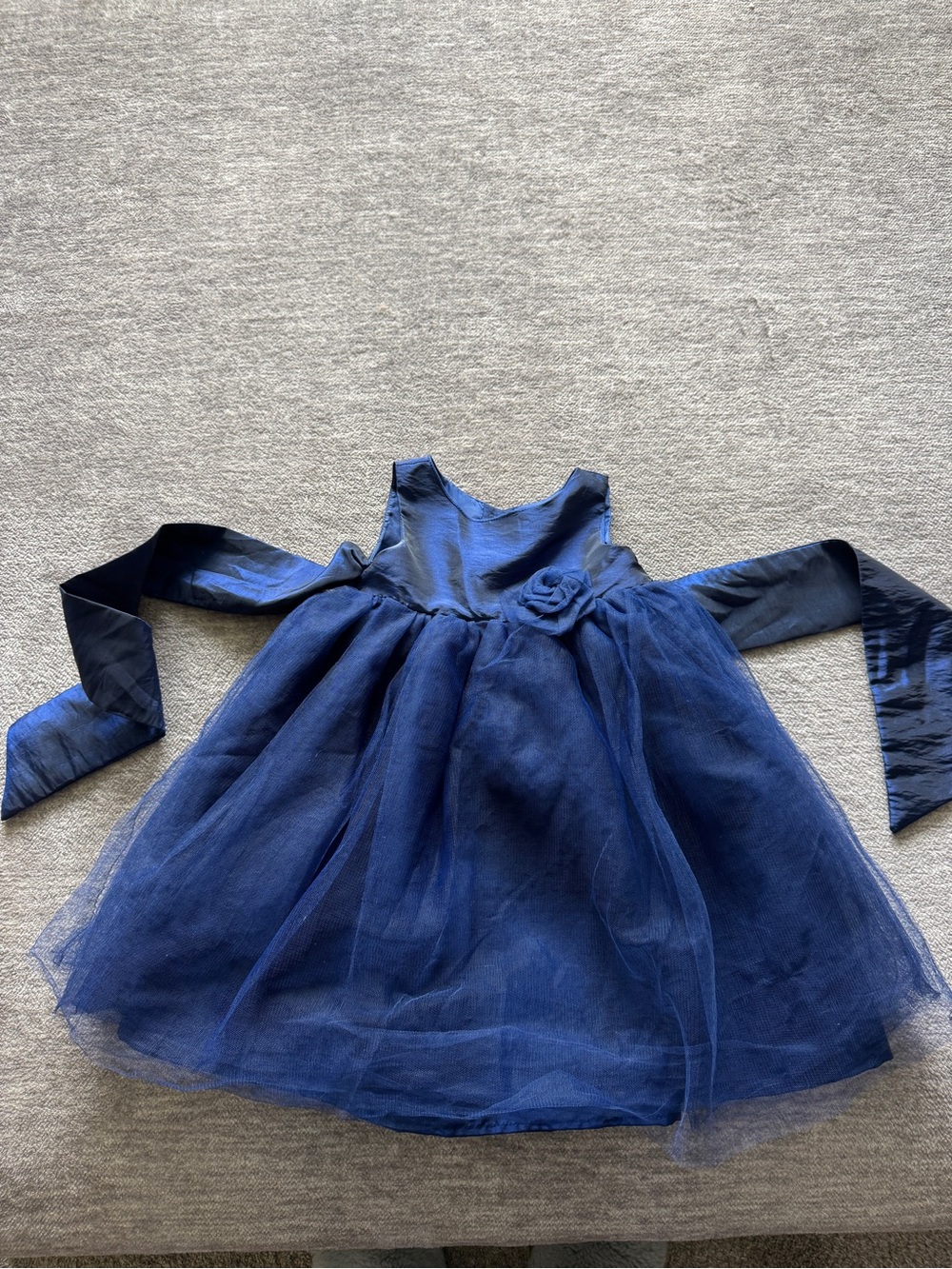 Camilla Navy Blue Satin Dress with Branded Label